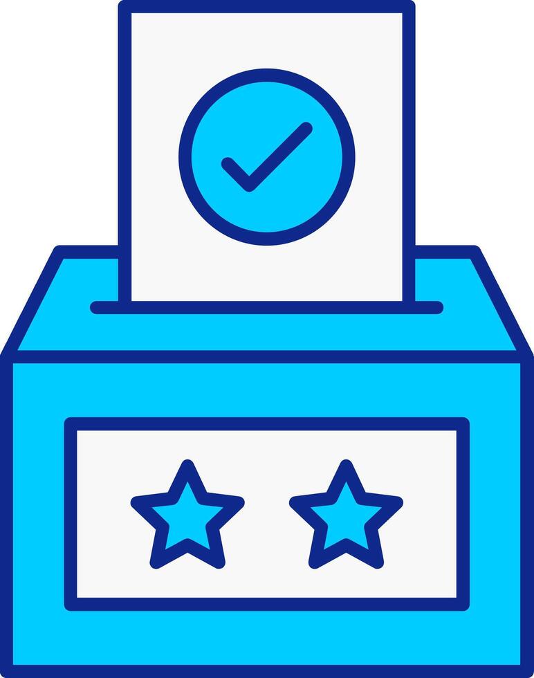 votación caja azul lleno icono vector