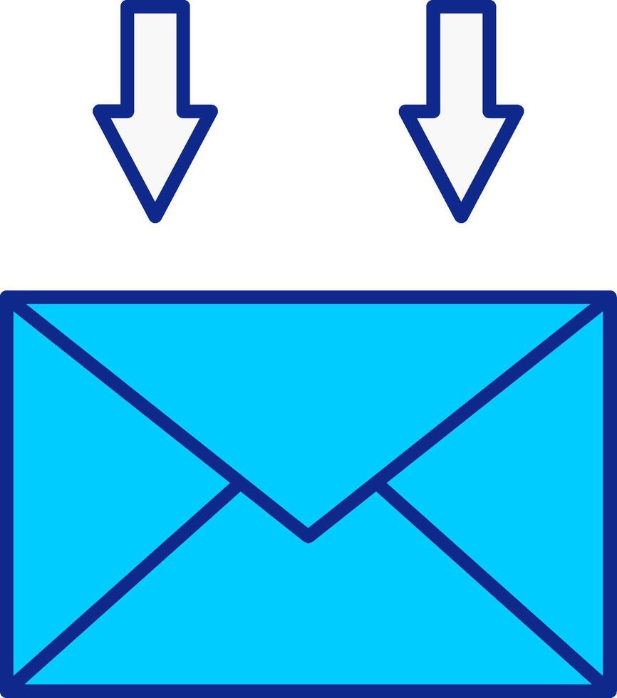 correo azul lleno icono vector