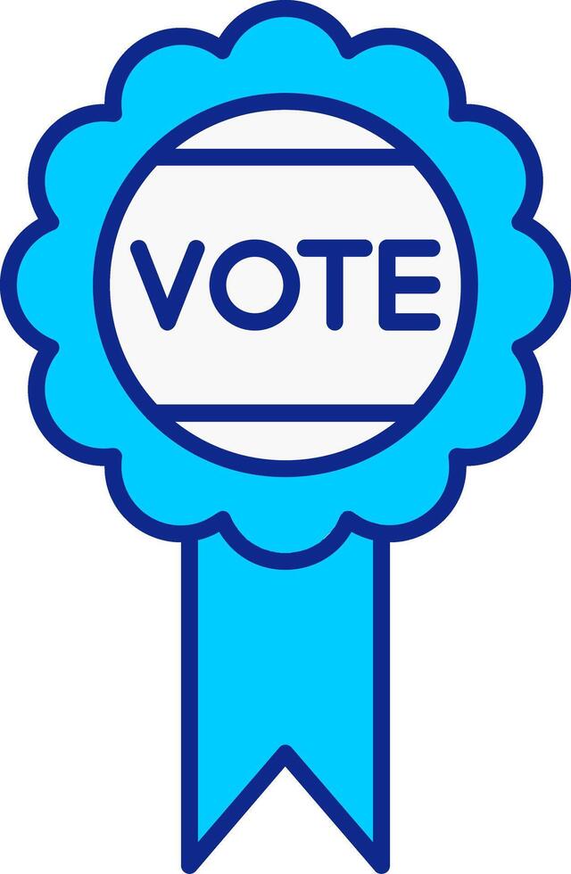Vote Badge Blue Filled Icon vector
