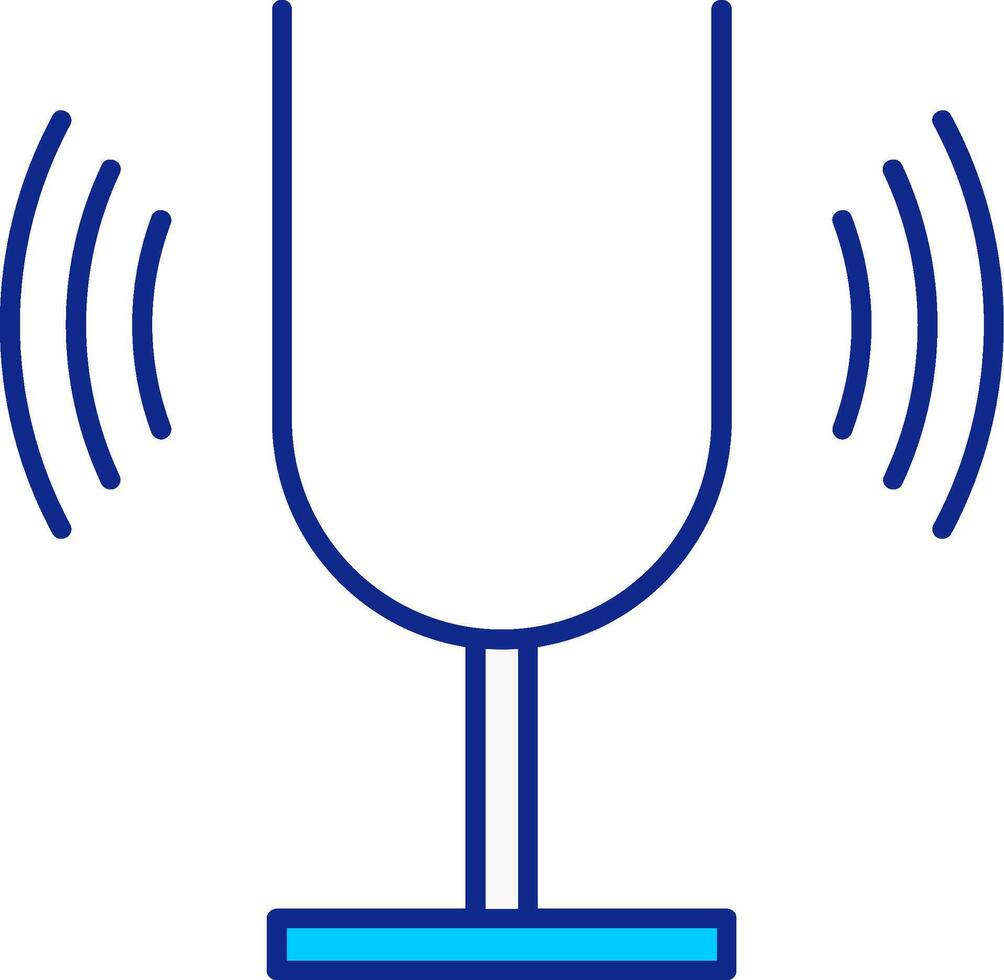 Tuning Fork Blue Filled Icon vector