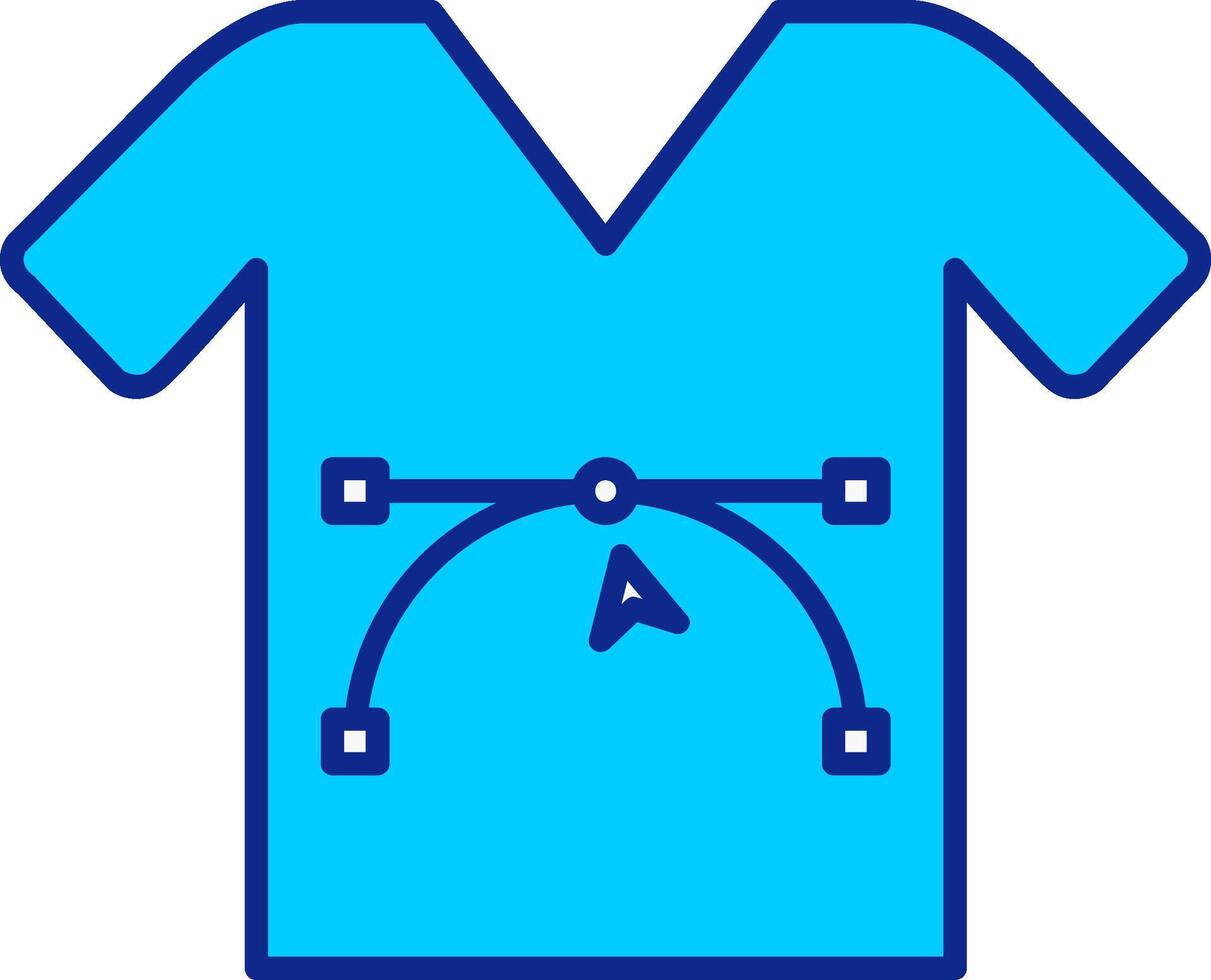Shirt Design Blue Filled Icon vector