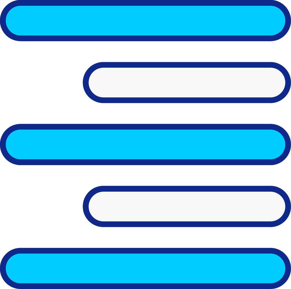 Horizontal Right Align Blue Filled Icon vector