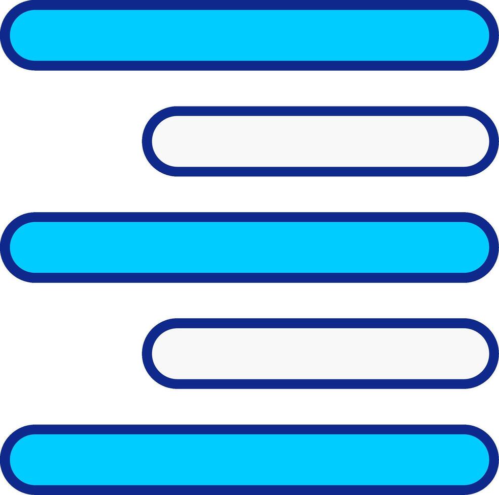 horizontal Derecha alinear azul lleno icono vector