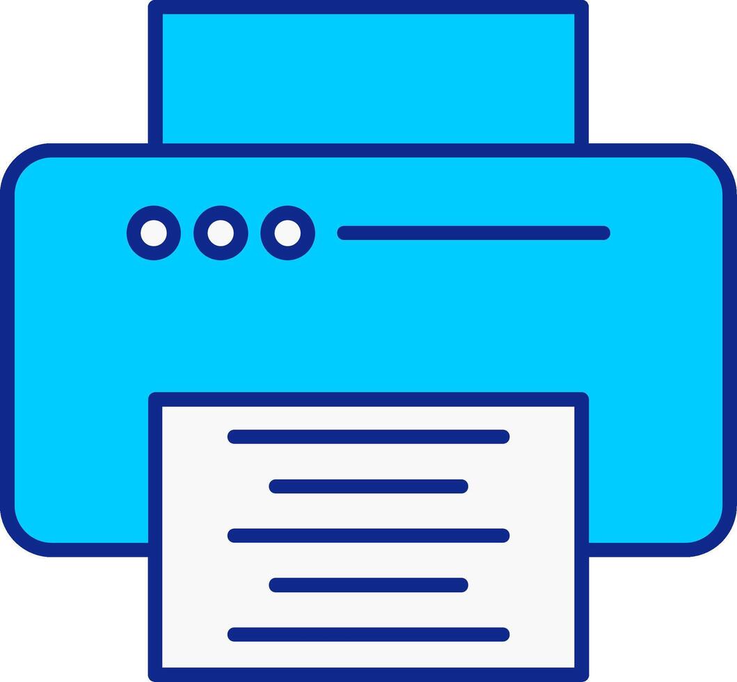 impresora azul lleno icono vector