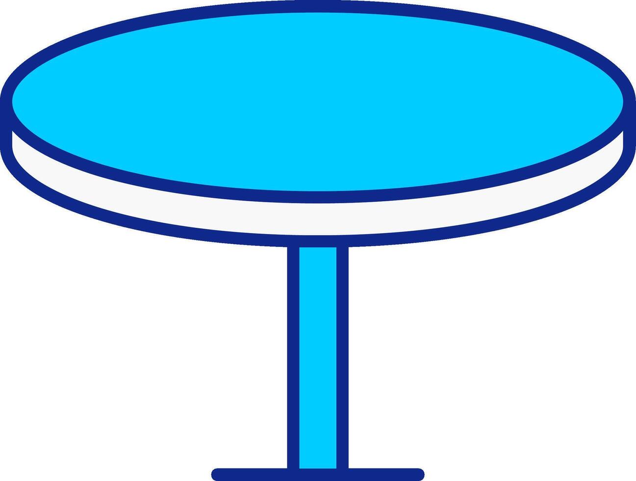 Round Table Blue Filled Icon vector