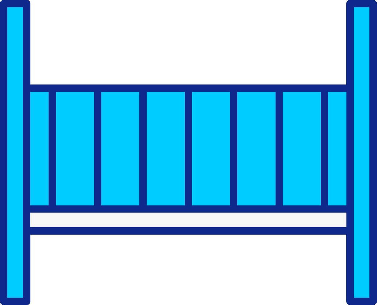 Baby Crib Blue Filled Icon vector
