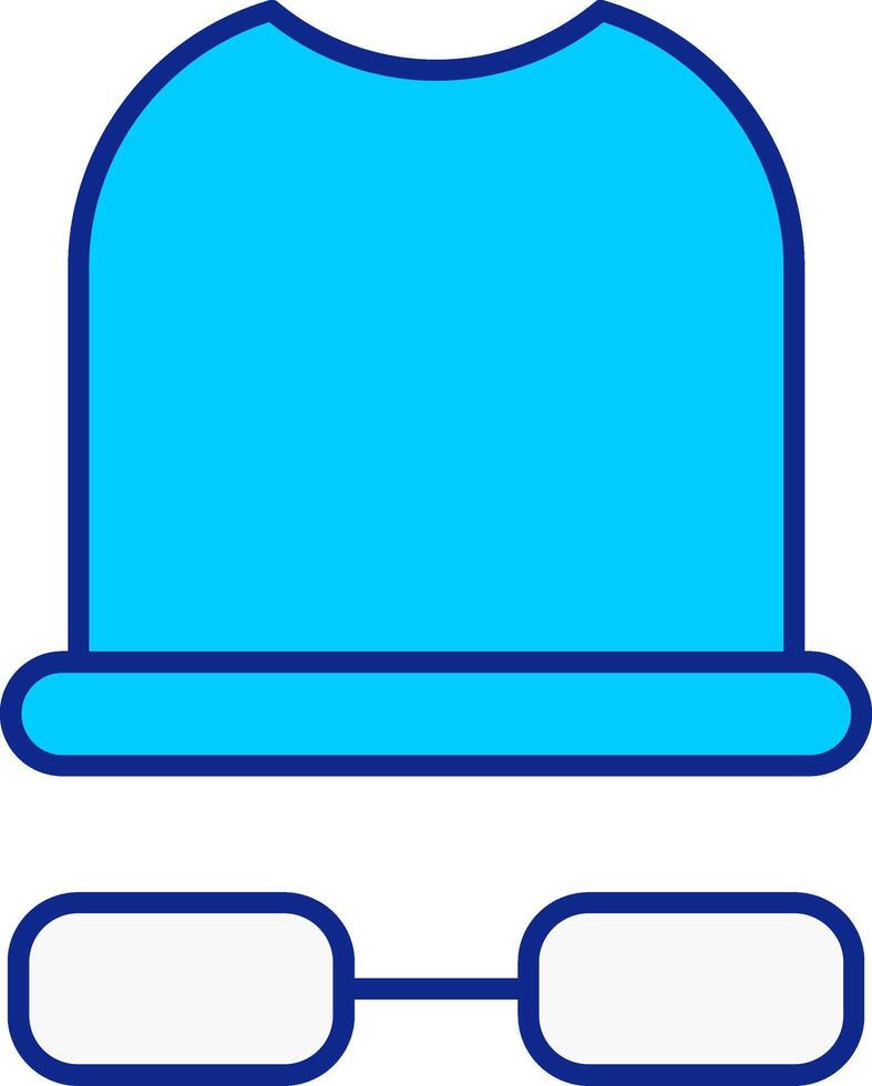 White Hat Blue Filled Icon vector