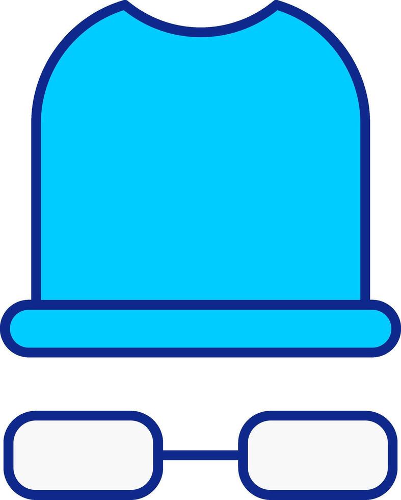 blanco sombrero azul lleno icono vector