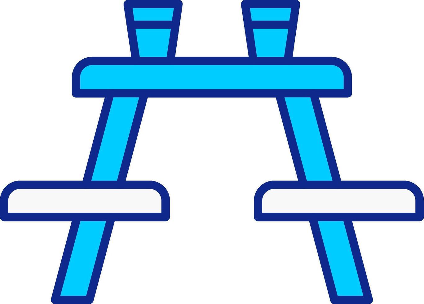 Picnic Table Blue Filled Icon vector