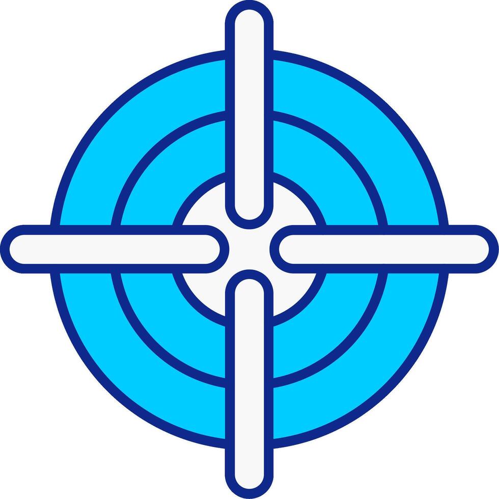 Target Blue Filled Icon vector