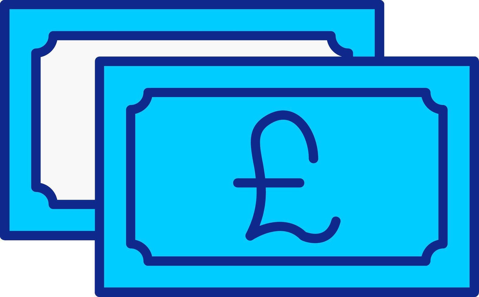 Pound Currency Blue Filled Icon vector