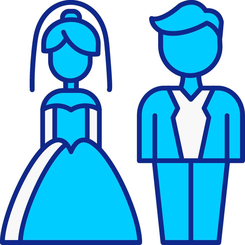 Couple Blue Filled Icon vector
