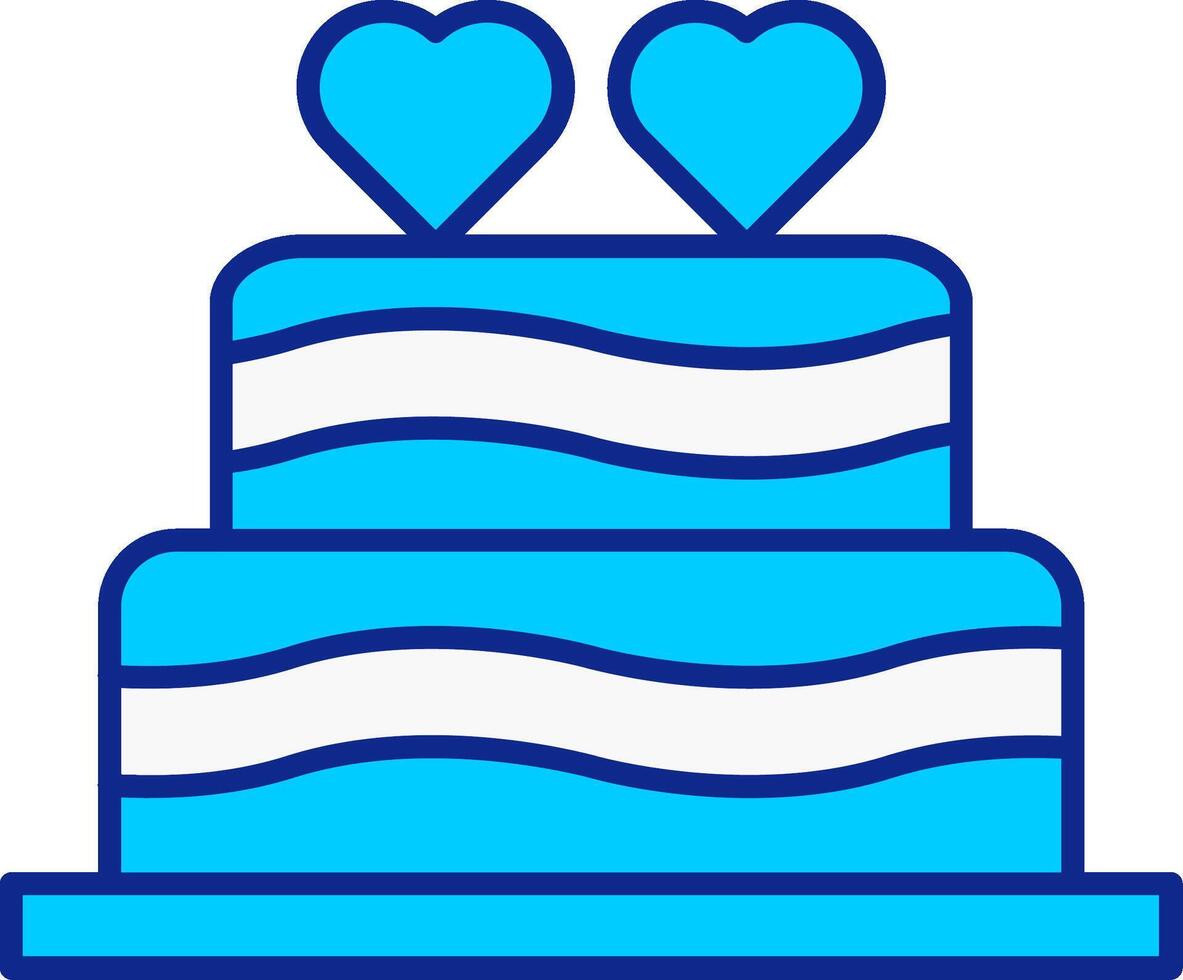 Wedding Cake Blue Filled Icon vector