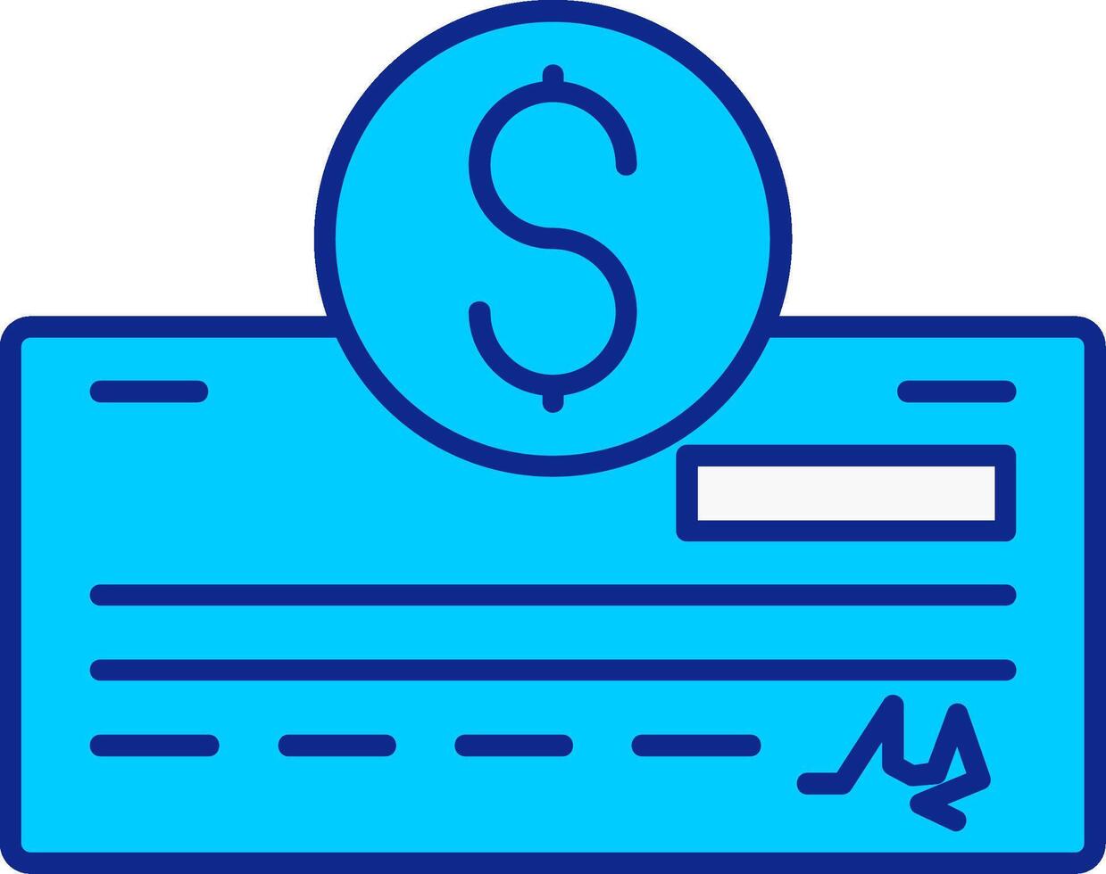 Pay Check Blue Filled Icon vector