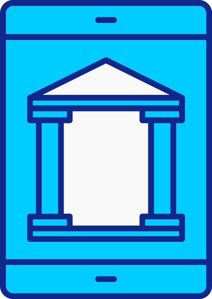 Mobile Banking Blue Filled Icon vector