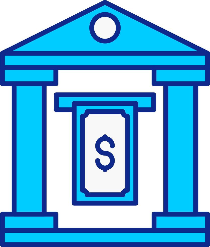 Cash Withdraw Blue Filled Icon vector