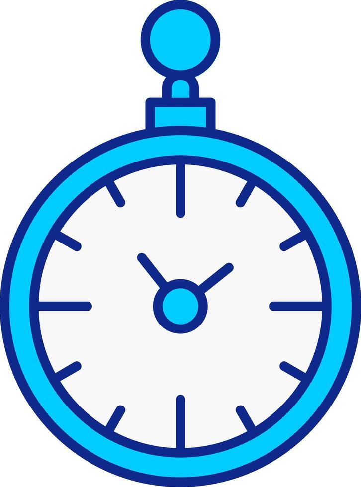 bolsillo reloj azul lleno icono vector