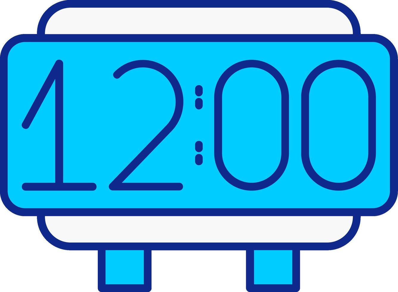 Digital Clock Blue Filled Icon vector