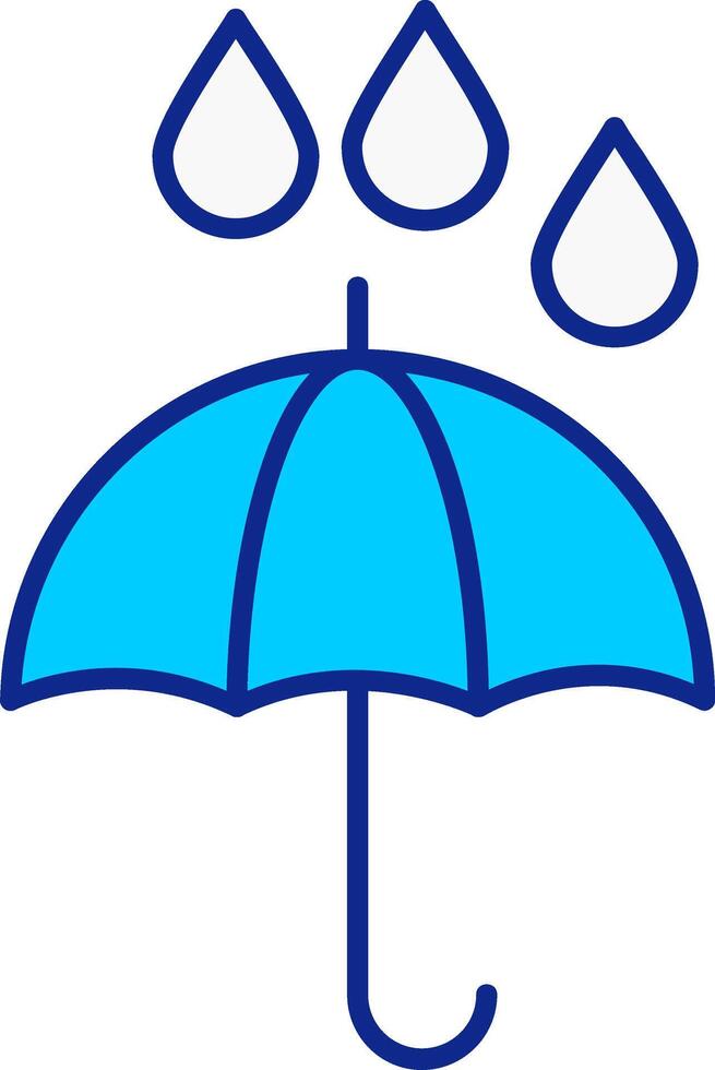 Umbrella Blue Filled Icon vector
