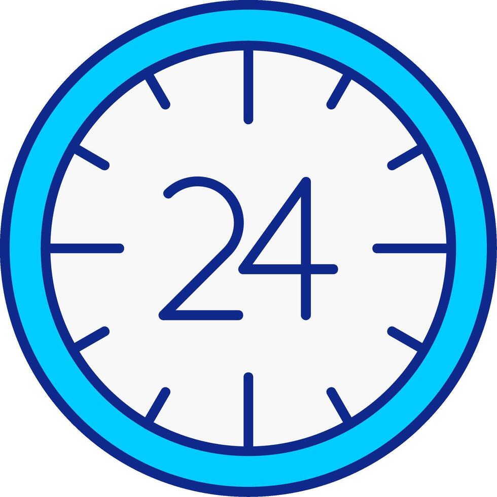 24 Hours Blue Filled Icon vector