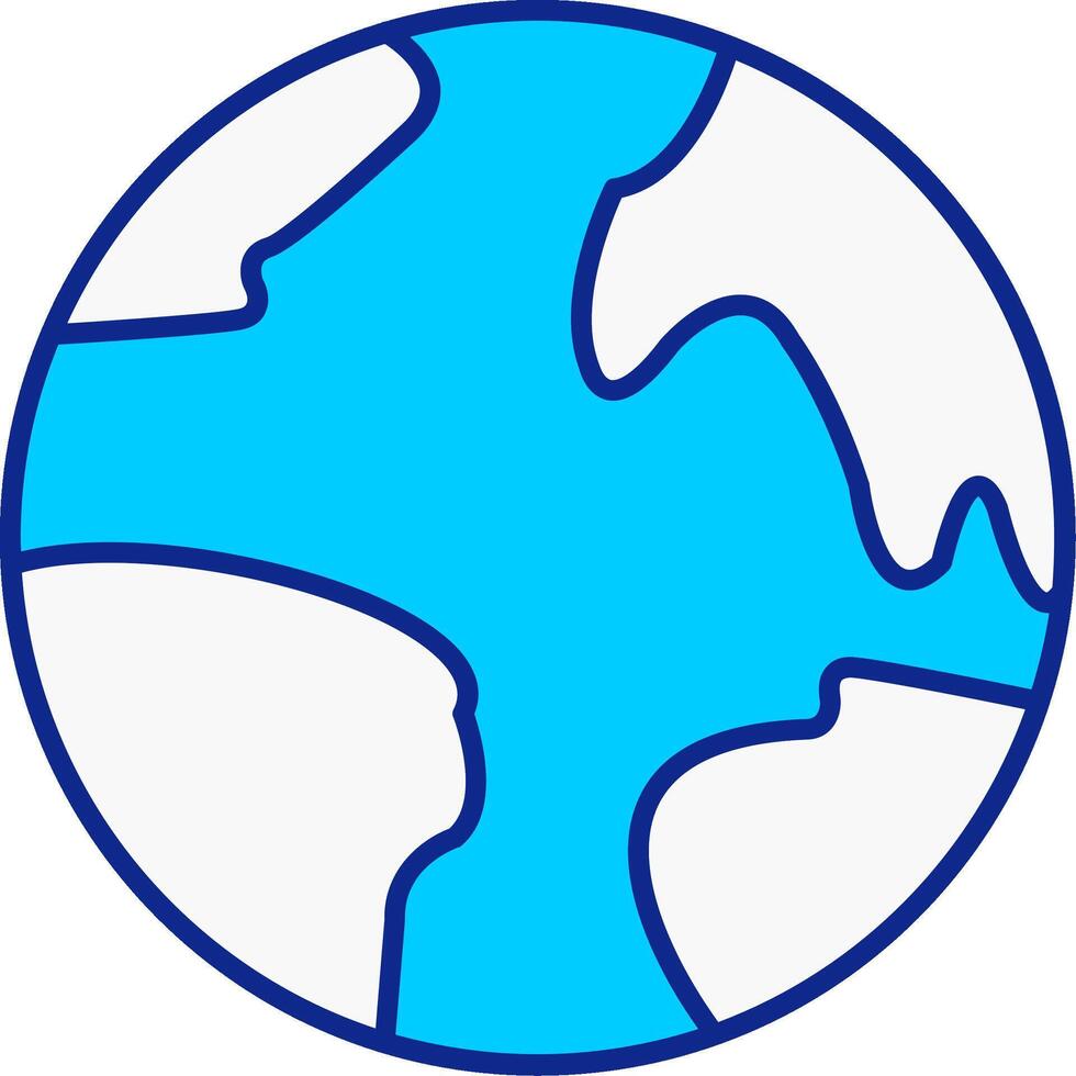 Planet Earth Blue Filled Icon vector