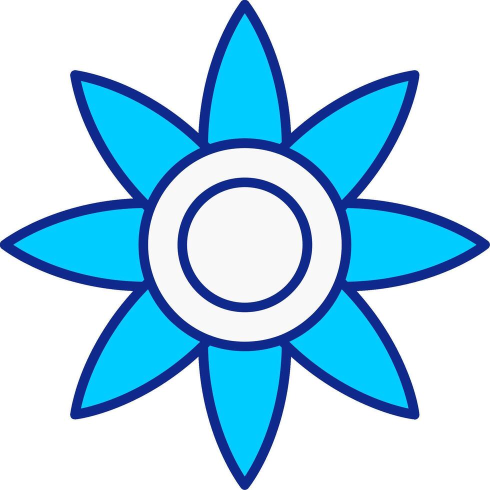 Poinsettia Blue Filled Icon vector