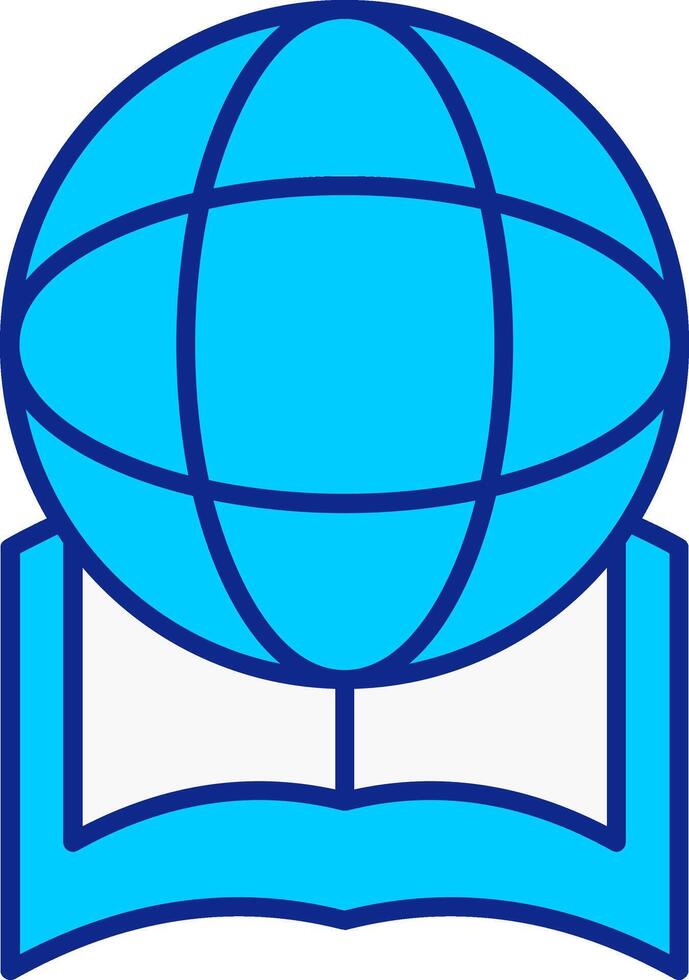 global educación azul lleno icono vector