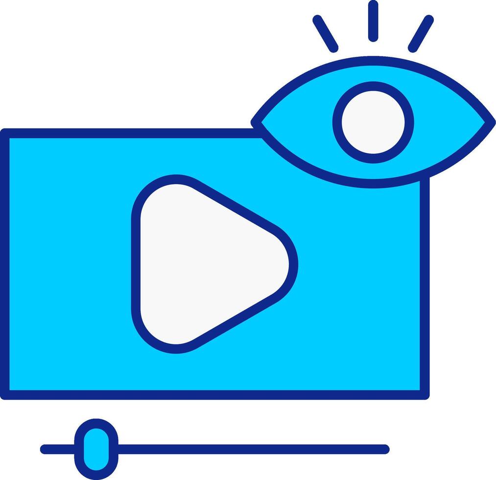 Video views Blue Filled Icon vector