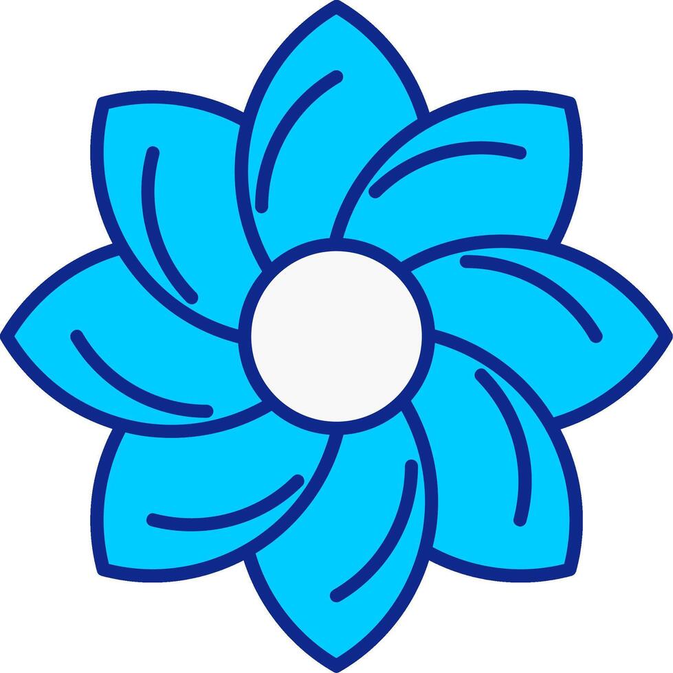 Floral Design Blue Filled Icon vector