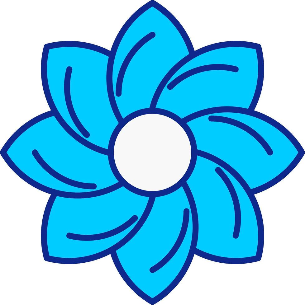 Floral Design Blue Filled Icon vector