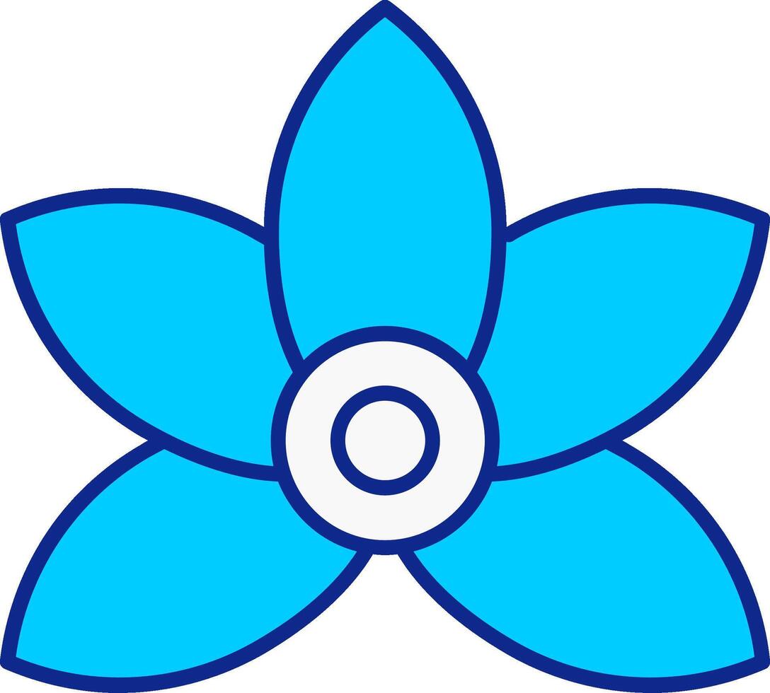 lirio azul lleno icono vector