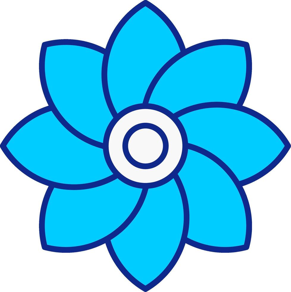 Flower Blue Filled Icon vector