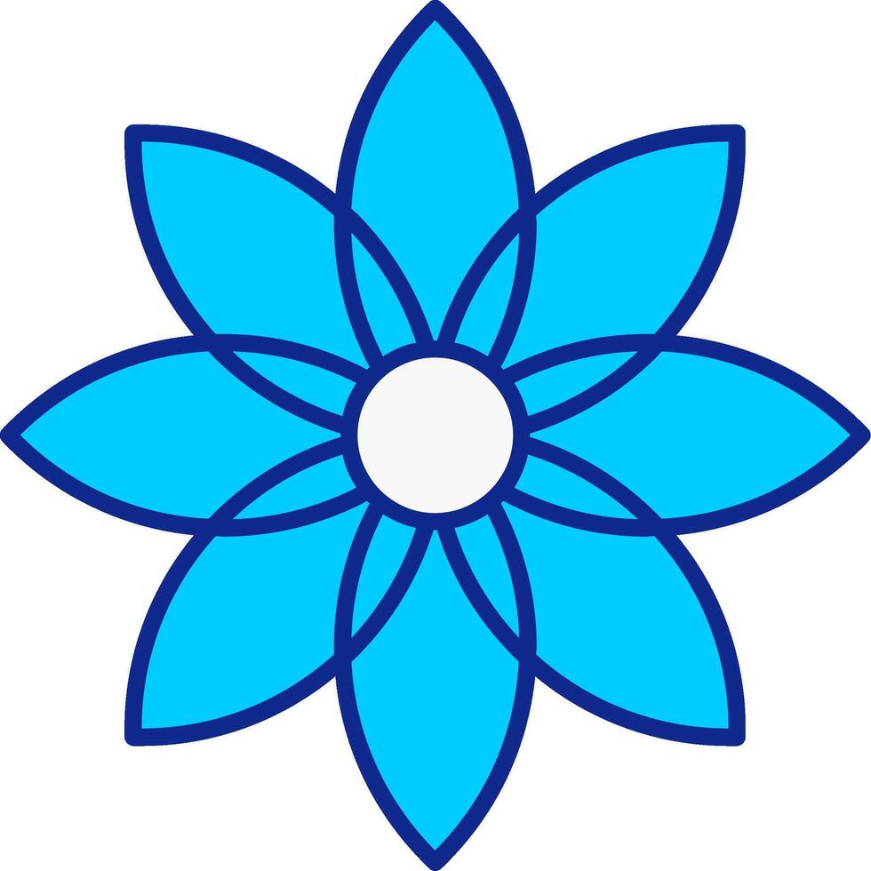 diente de león azul lleno icono vector