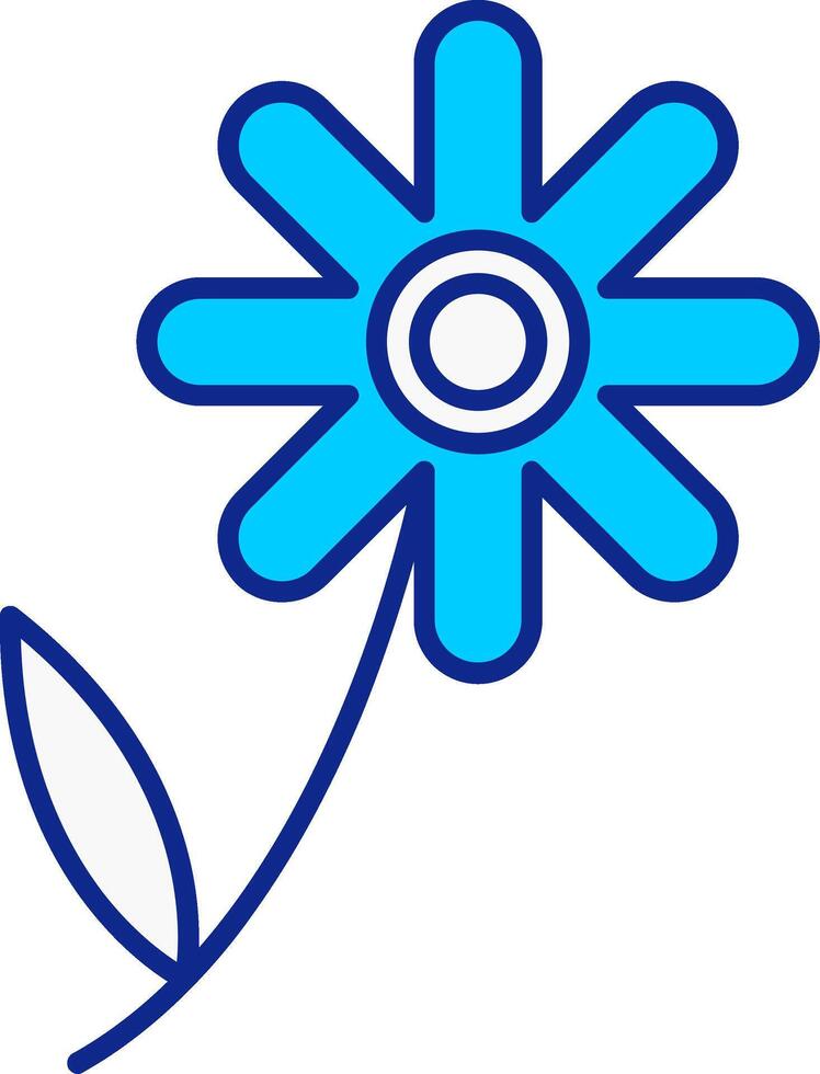 Chamomile Blue Filled Icon vector