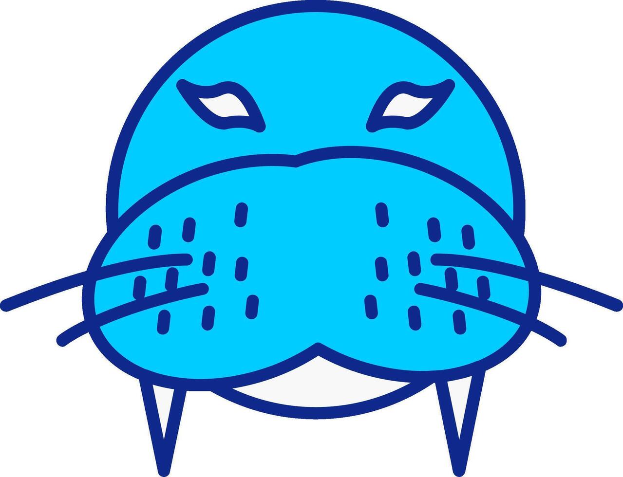 Walrus Blue Filled Icon vector