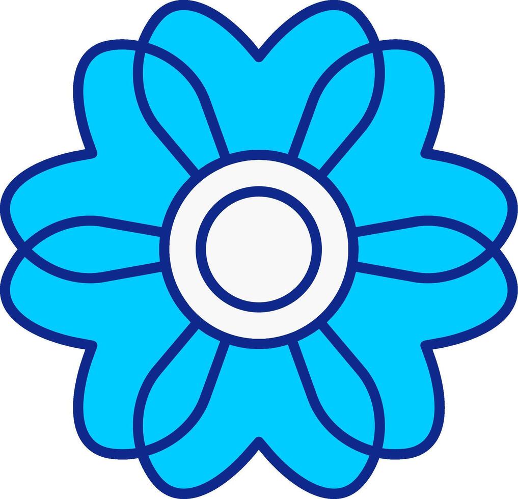 Sakura Blue Filled Icon vector