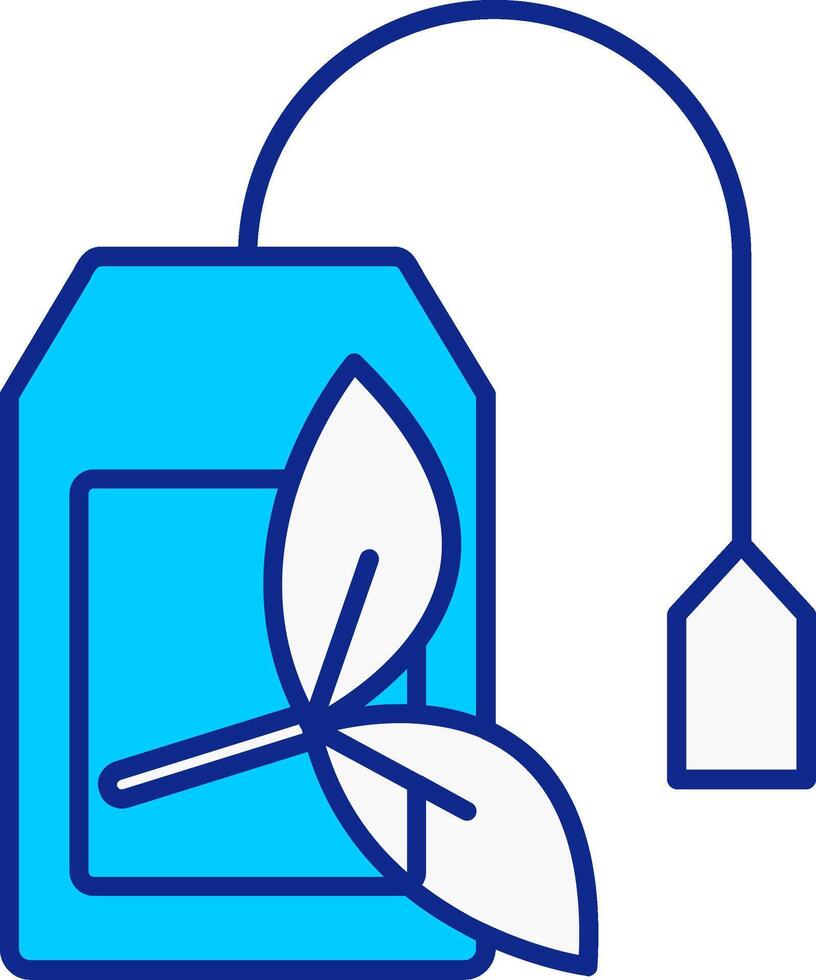 bolsa de té azul lleno icono vector