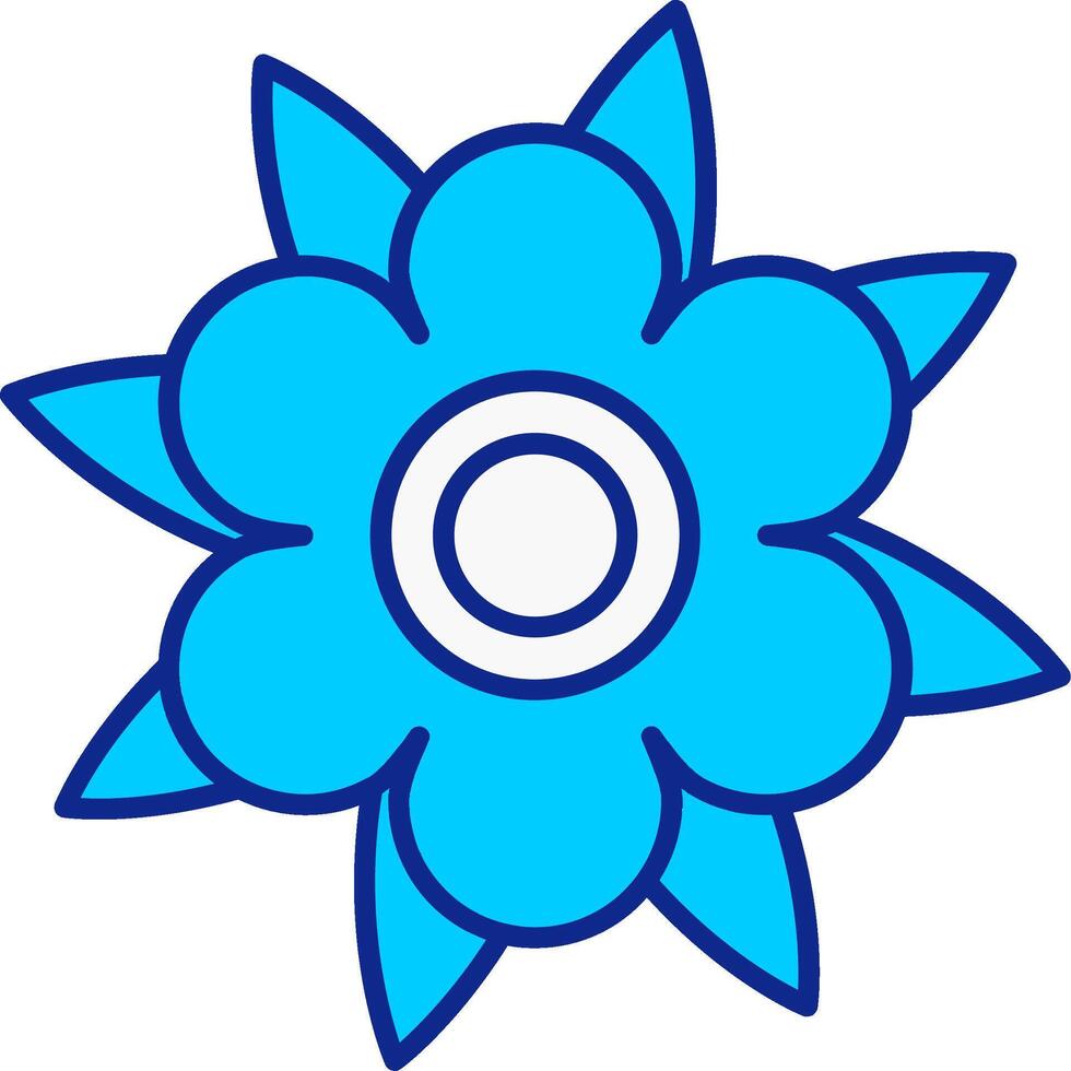 dalia azul lleno icono vector