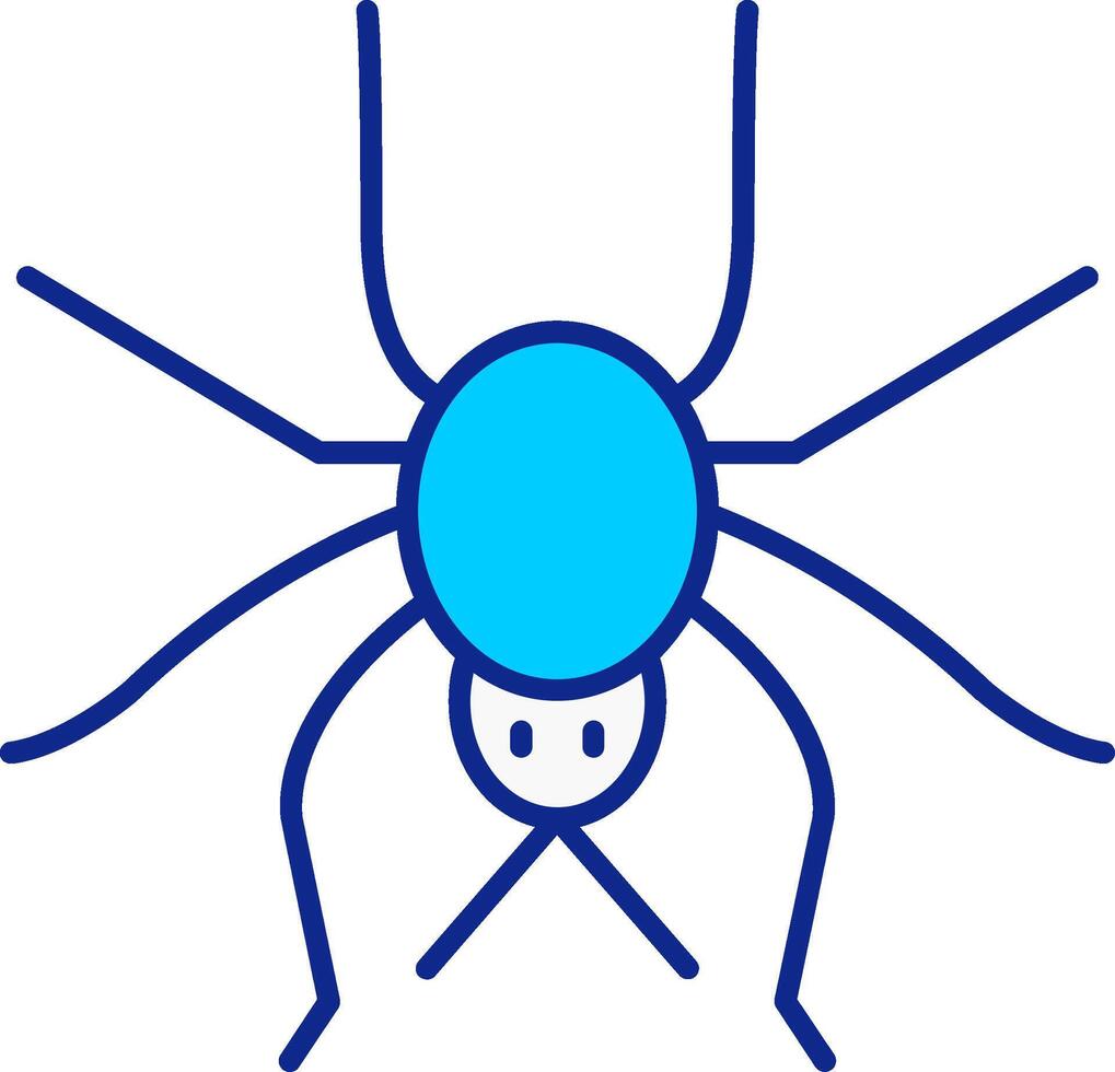 araña azul lleno icono vector