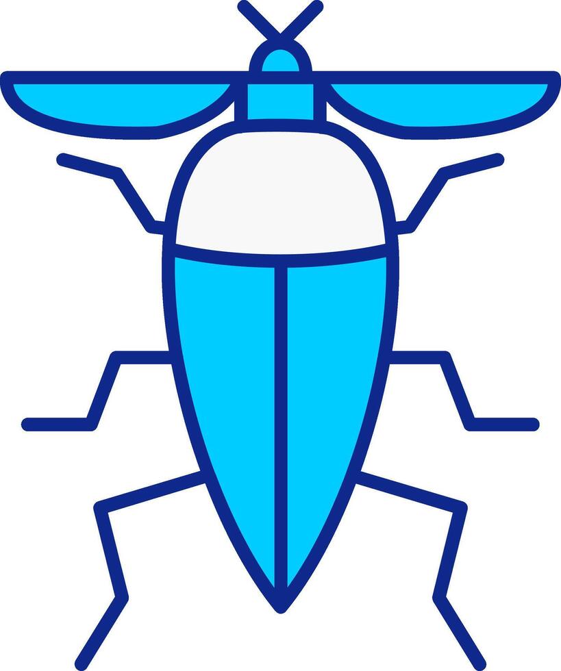 insecto azul lleno icono vector