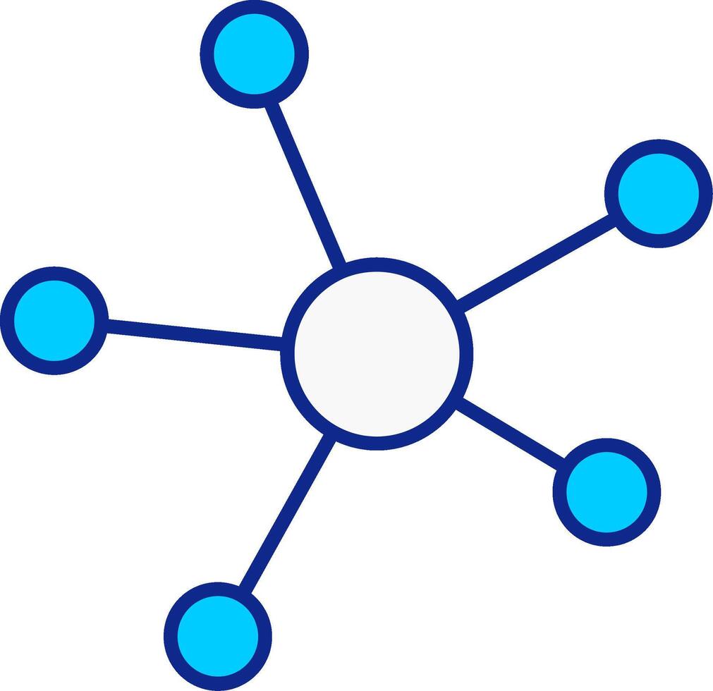 Connection Blue Filled Icon vector