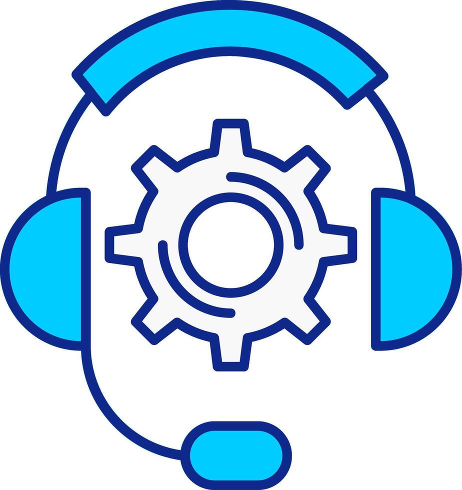 Technical Support Blue Filled Icon vector