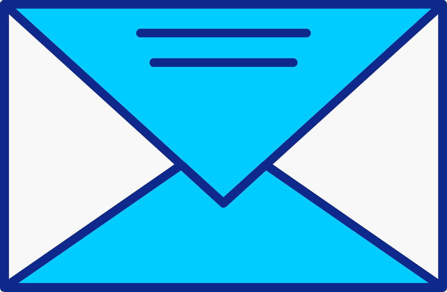 correo azul lleno icono vector