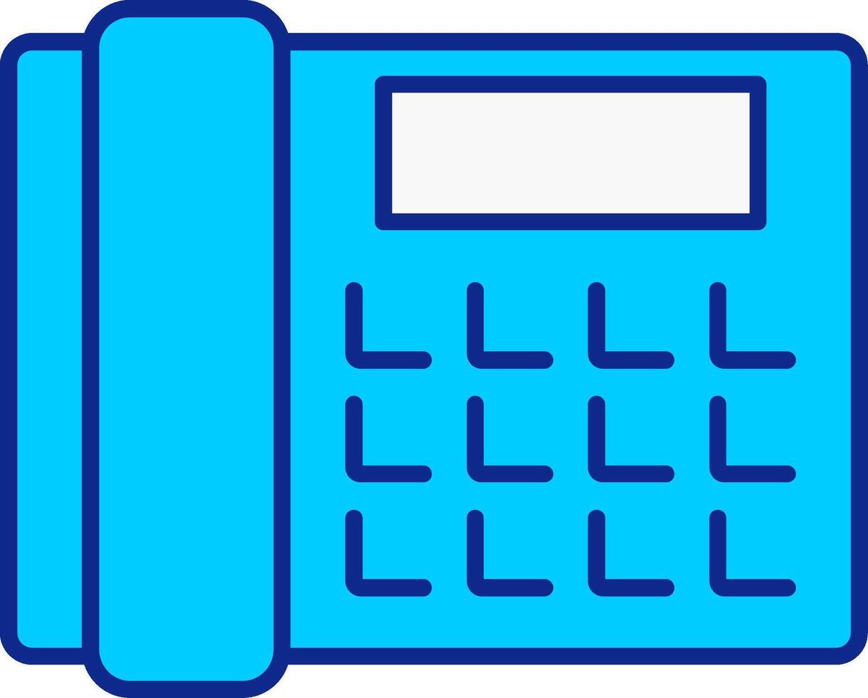 Telephone Blue Filled Icon vector