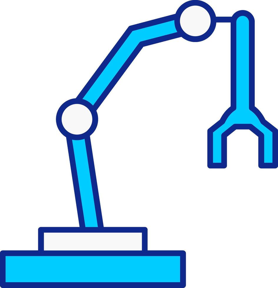 Robotic Arm Blue Filled Icon vector