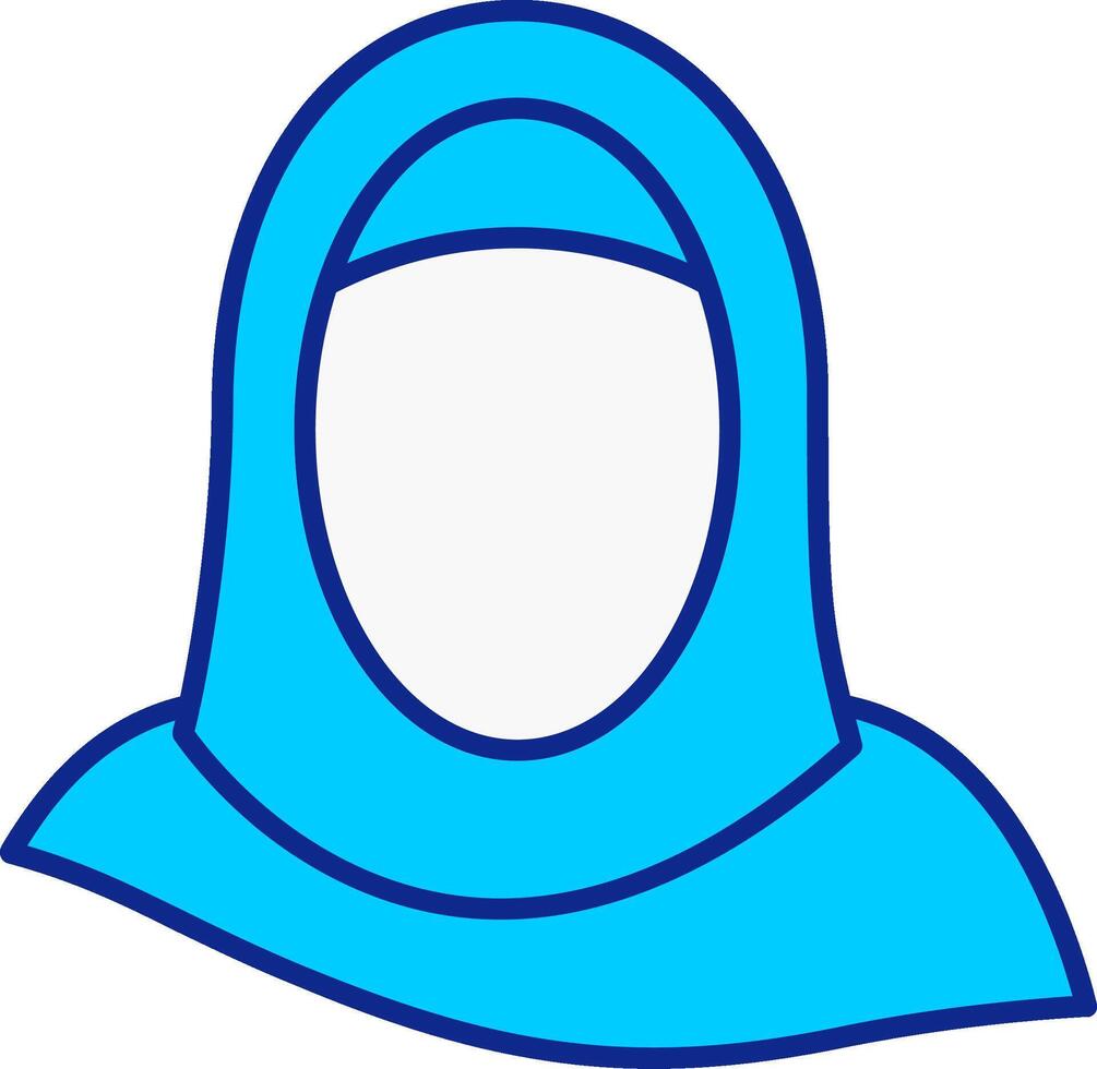 hijab azul lleno icono vector