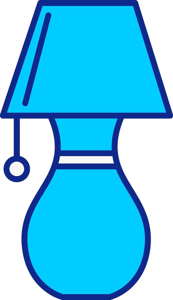 Table Lamp Blue Filled Icon vector