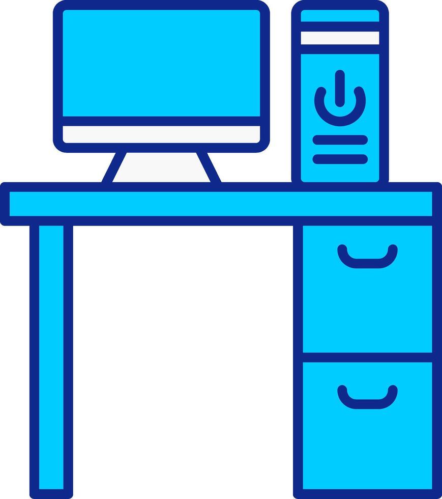 Table Blue Filled Icon vector