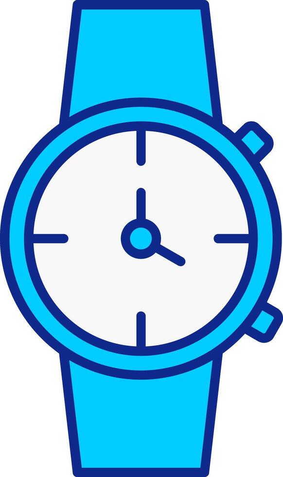 reloj azul lleno icono vector