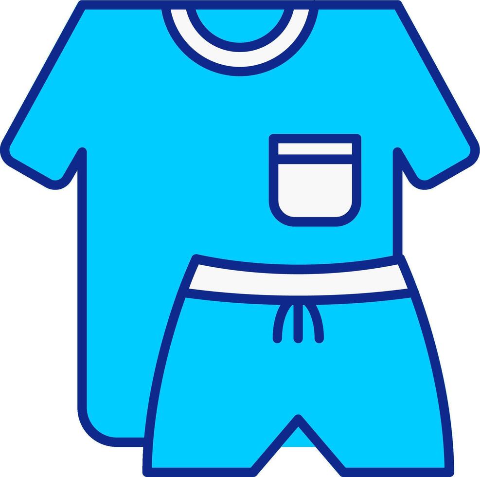 deporte vestir azul lleno icono vector